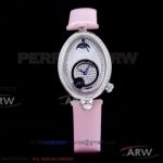 AW Factory Breguet Reine De Naples 8908 Moonphase Pink Leather Strap 36.5×28.45 MM Quartz Ladies Watch